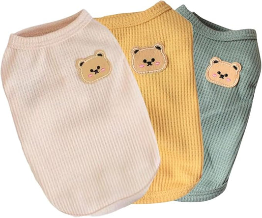 Cotton Dog Shirt Summer Lightweight Pet T-Shirts Soft Breathable Stretchy Cats Dogs Tee Shirt Sleeveless Vest Dog Apparel for Medium Small Dog Clothes