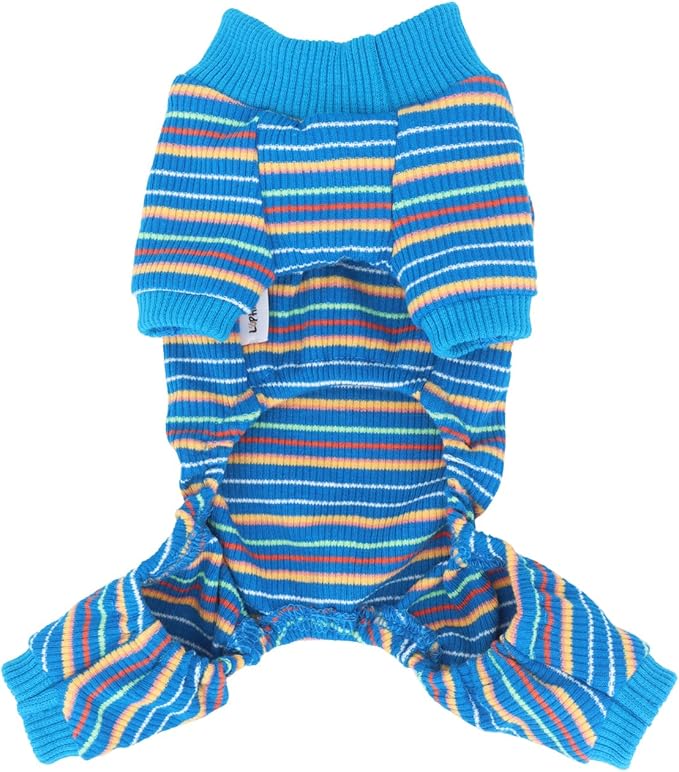 LOPHIPETS Dog Pajama Onesie for Small Dogs Teacup Chihuahua Yorkie Puppy Cat Clothes Apparel-Blue/XXS