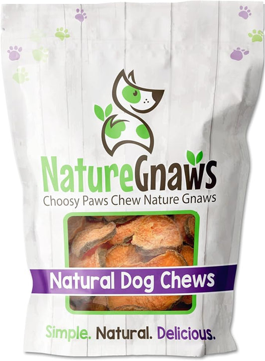 Nature Gnaws Sweet Potato Chips for Dogs - Single Ingredient Natural Dog Chew Treats - 12 oz