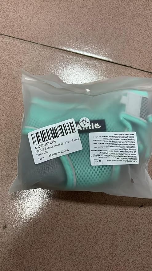 AIITLE Escape Proof Dog Harness - Step in Adjustable Dog Harness No Choke Over with Breathable Mesh for Spring- Outdoor Walking, Camping, Training for Medium Dogs Turquoise XL