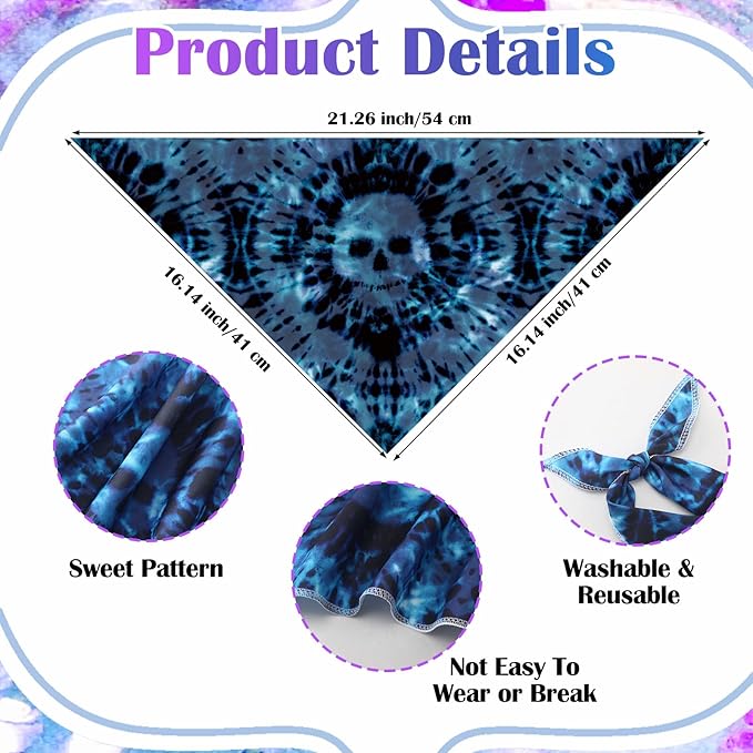 Paterr 100 Pieces Dog Bandanas Bulk Tie Dye Pet Handkerchief Soft Dog Triangle Bibs Cute Kerchief Adjustable Washable Pet Scarf Costume Accessory for Small Medium Dogs Puppy Cats