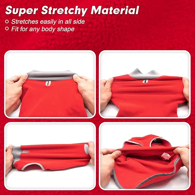 Cyeollo 2 Pack Stretchy Fleece Dog Sweaters with Leash Hole - Pullover Sweatshirts for Small Puppy Dogs & Cats - Size S