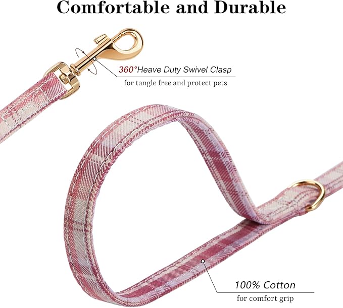 CHEDE No Pull Plain Pattern Dog Harness- Lightweight and Soft Dog Harness, Adjustable Small Dog Harness and Leash Set, with Dog Leash, Suitable for Puppy Small and Medium-Sized Dog