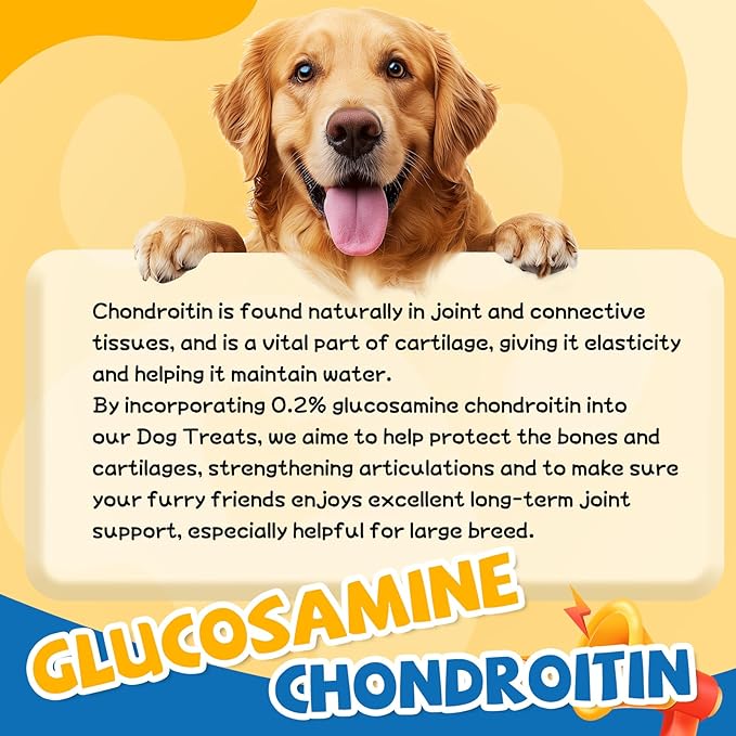 Dog Treats, Made with Real Chicken and Beef Meat, Healthy Dog Chew w/Glucosamine Chondroitin, High Protein, Rawhide Free