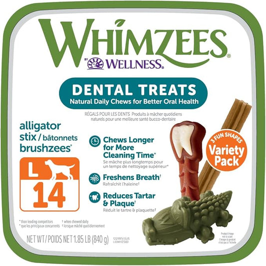 Whimzees Variety Value Box Large NET WT 29.6 OZ (14 pieces)