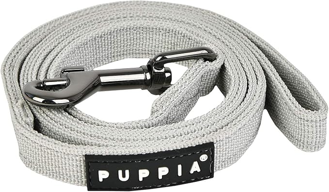 Puppia Two Tone Dog Lead Strong Durable Comfortable Grip Walking Training Leash for Small & Medium Dog, LT.Grey, Medium
