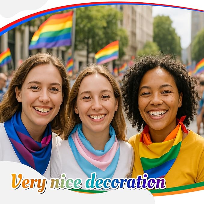 4 Pack Rainbow Bandanas Trans Pride Bisexual, Lgbt Square Scarves Lesbian Single Sided Print Headwrap Handkerchiefs Pride Flag Bandana