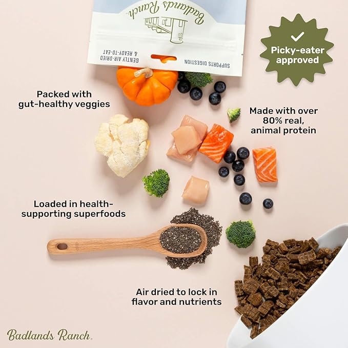 by Katherine Heigl- Superfood Complete, Air-Dried Adult Dog Food - High Protein, Zero Fillers, Superfood Nutrition (64 Ounce (Pack of 4), Chicken)