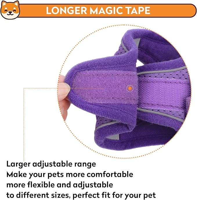 Dog Harness with Leash Set, No-Pull Step-in Reflective Pet Harness with 1 Leash Clips, Adjustable Soft Padded Easy Walk Dog Vest for Small Medium Large Dogs, Cats(Light Purple, XXSmall)