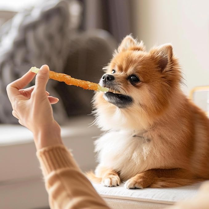 Dog Treats, Chicken Wrapped Cod Sticks, Rawhide Free Dog Chews, Healthy Soft Treats for Small Dogs, 8.82 oz