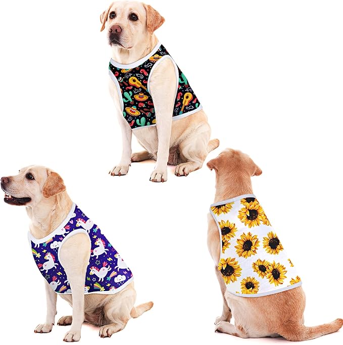 8 Pieces Sublimation Blank Dog Shirt, Heat Transfer Dog Apparel Pajamas, Heat Press Lightweight Puppy Vest, Cool Breathable Clothes for Small Medium Wearing(S)