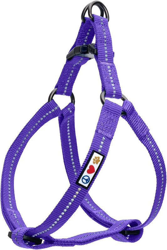 Pawtitas Recycled Dog Harness with Reflective Stitched a Puppy Harness Made from Plastic Bottles Collected from Oceans Medium Purple Quartz