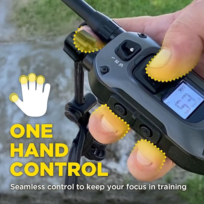 Dogtra X-Series E-Collar Transmitter 10 lbs+, 1/2 Mile Range, LED Light, 100 Levels of Precise Control for Stubborn Dogs, Waterproof, Boost for Quick Recall, Vibration, Safety Lock & Tone