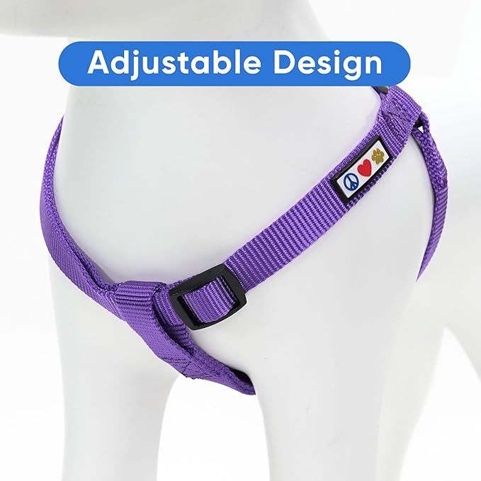 Pawtitas Solid Color Step-in Dog Harness - Purple, Large, for Puppy & Dog Training & Walking