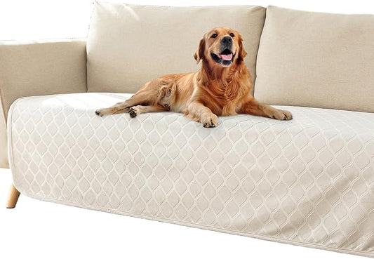 fuguitex Waterproof Dog Blanket Bed Cover Dog Crystal Velvet Moroccan Fuzzy Cozy Plush Pet Blanket Throw Blanket for Couch Sofa(30 * 70 inch, Cream+Sand)