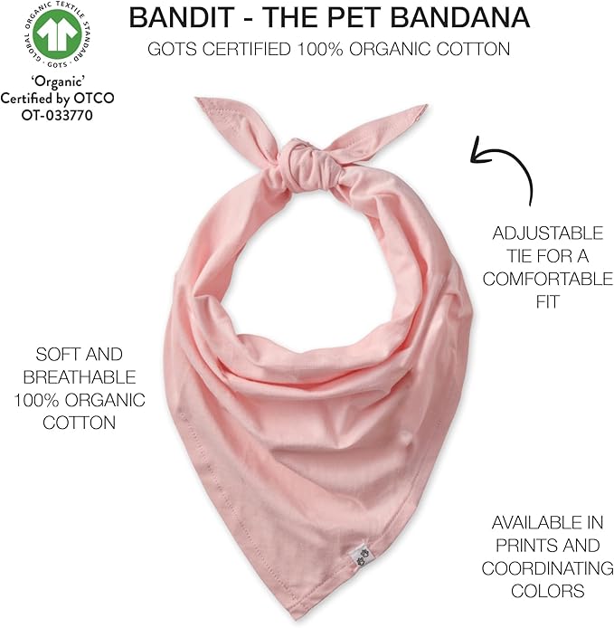 Multipack 100% Organic Cotton Pet Bandanas for Small, Medium and Large Dogs, Camo-Pink, X-Small/Small