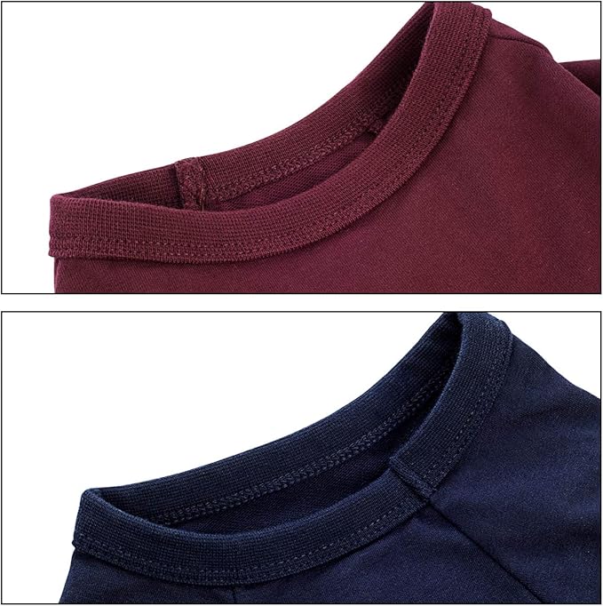 Koneseve Dog Shirts Soft Cotton Dog Clothes Stretchy T-Shirt for Small Medium Large Dogs Cat Shirt Breathable Puppy Outfit Kitten Apparel Pet Pullover Tee Blank Basic Sweatshirt 2-Pack Blue & Red 5XL