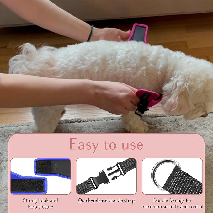 Comfort fit Step-in Dog & Puppy Harness - Comfortable All Weather Dog Vest Harness: Adjustable, Soft Padded, Easy to Put-on for Small, Medium-Sized Dogs.