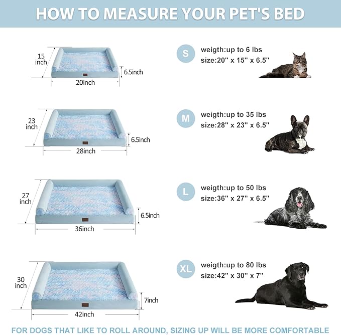 BFPETHOME Dog Beds for Large Dogs, Orthopedic Dog Bed for Medium Large Dogs,Big Waterproof Couch Pet Bed with Removable Washable Cover