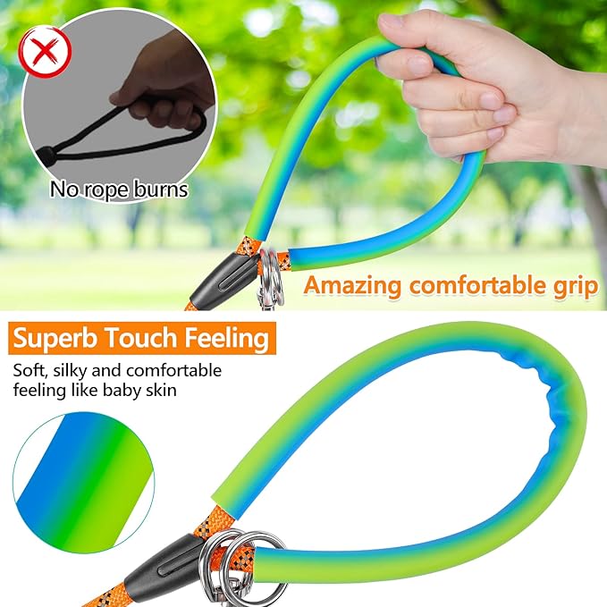 NTR Long Leash, 15 FT Dog Check Cord with 2 Swivel Hooks and Comfortable Padded Handle for Dog Leash for Small Medium and Large Dogs Walking Training Hiking Camping Playing