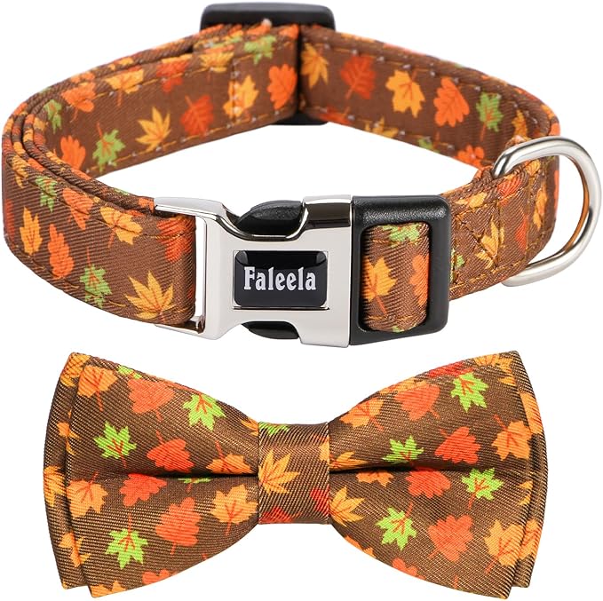 Faleela Cute Soft Girl Dog Collar with Bow, Adjustable Collar for Small to Large Pets