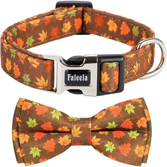 Faleela Cute Soft Girl Dog Collar with Bow, Adjustable Collar for Small to Large Pets
