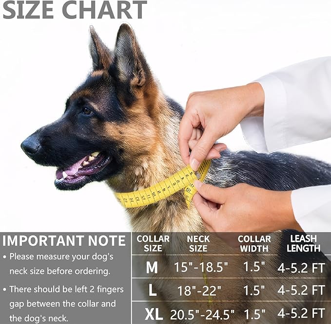 KCUCOP Tactical Dog Collar, Heavy Duty Dog Collar with Handle and Metal Buckle, Military Thick Dog Collars for Medium and Large Dogs(Green-Reflective Set-XL, 1 Patch)