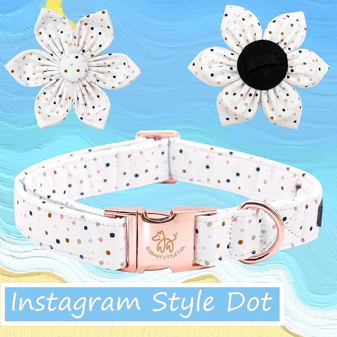 Elegant Little Tail Cute Pet Collar with Flower, Adjustable for X-Small Dogs