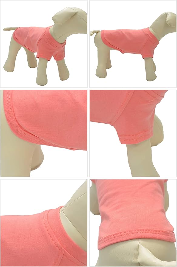 Lovelonglong 2019 Pet Clothing Dog Costumes Basic Blank T-Shirt Tee Shirts for Small Dogs Lotus Pink L