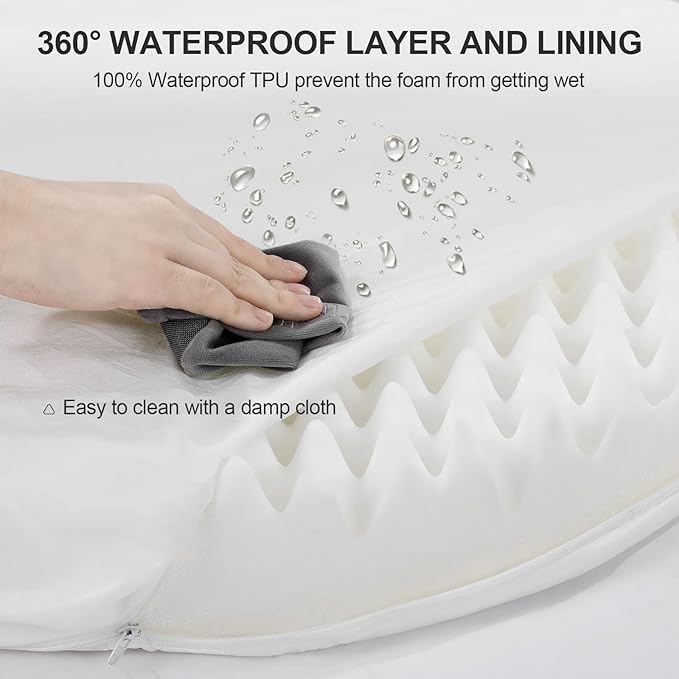 3.7 inch Thickened Orthopedic Dog Beds for Large Dogs,Supportive Dog Sofa Bed with 28D Egg-Crate Foam, Removable Washable Plush Cover, Waterproof Lining, Half-Round Design for Puppy, Senior Dog