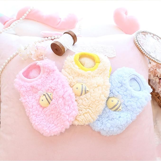 FLAdorepet 3 Packs Teacup Dog Cat XXS Clothes for Chihuahua Yorkie,Winter Warm Fleece Puppy Pet Clothes Sweater Shirt Vest for Mini Newborn Extra Small Dogs (3 Packs, XXXS(Pet Under 1LBS))