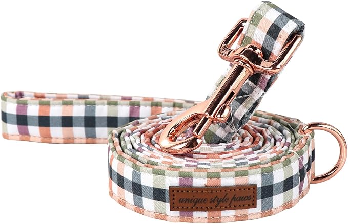 Unique Style Paws Cotton Dog Collar with Bow Floral Plaid Colorful Dog Collar with Bow Tie for Small Medium Large Dogs Pets Gifts
