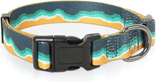 Timos Dog Collar, Adjustable Soft Dog Collar for Small Medium Large Dogs, Patterned Puppy Collars with Quick Release Buckle for Boy and Girl Female Dogs,XS Length 8.5''-11''