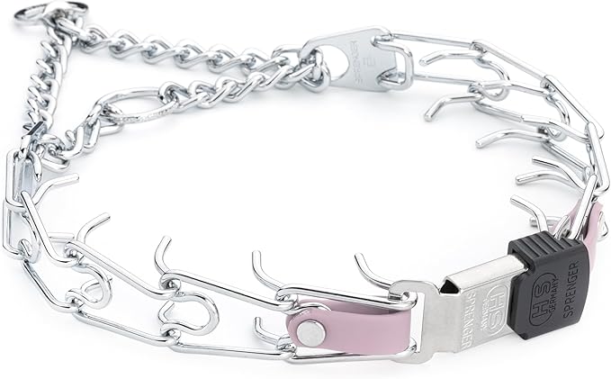 Herm Sprenger Chrome Plated Steel Dog Collar with Quick Release ClicLock Buckle and Biothane Insert Training Collar for Dogs Made in Germany (Pastel Purple, 22in x 3.0mm(Neck Size up to 18-19in))