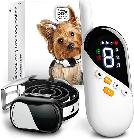 Extra Small Size Dog Training Collar with Remote for Small Dogs 5-15lbs and Puppies with Shock - Waterproof and 1000 Ft Range