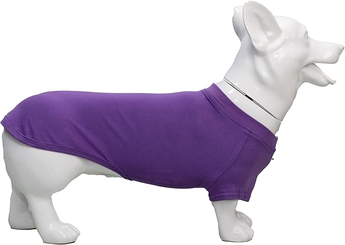 Lovelonglong Pet Clothing Dog Costumes Dachshund Clothes Blank T-Shirt Tee Shirts for Dachshund Dogs,Corgi 100% Cotton Purple D-M