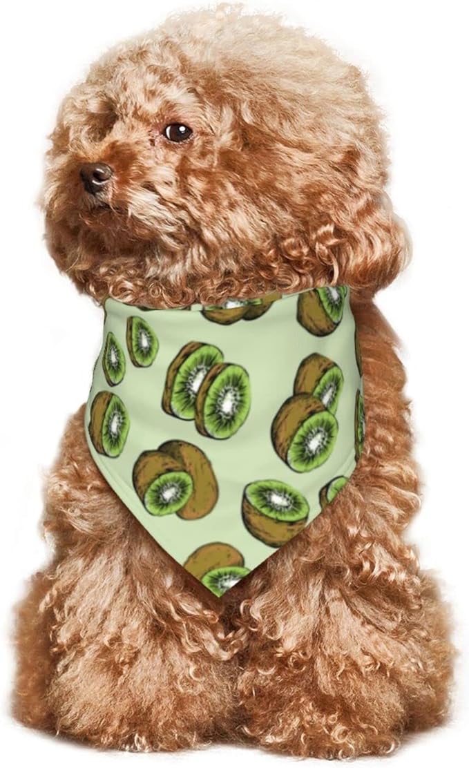 Tropical Kiwi Dog Bandana Scarf Triangle Bibs Pet Accessories Cat Kerchief
