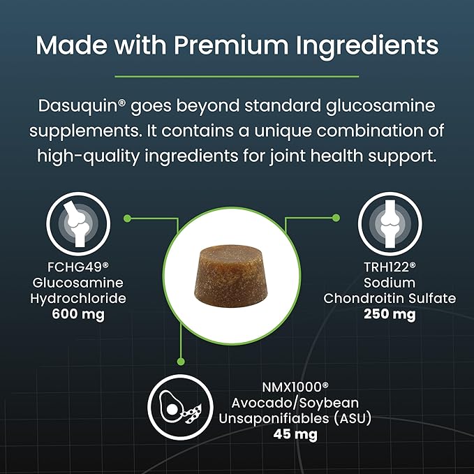 Nutramax Laboratories Dasuquin Joint Health Supplement for Small to Medium Dogs - With Glucosamine, Chondroitin, ASU, Boswellia Serrata Extract, Green Tea Extract, 84 Soft Chews
