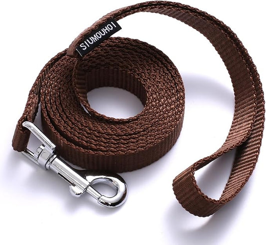 6 FT Puppy Leashes, Strong Traditional Style Leash with Easy to Use Collar Hook,Dog Lead Great for Small and Medium and Large Dog (Brown, 5/8 in x 6 ft)