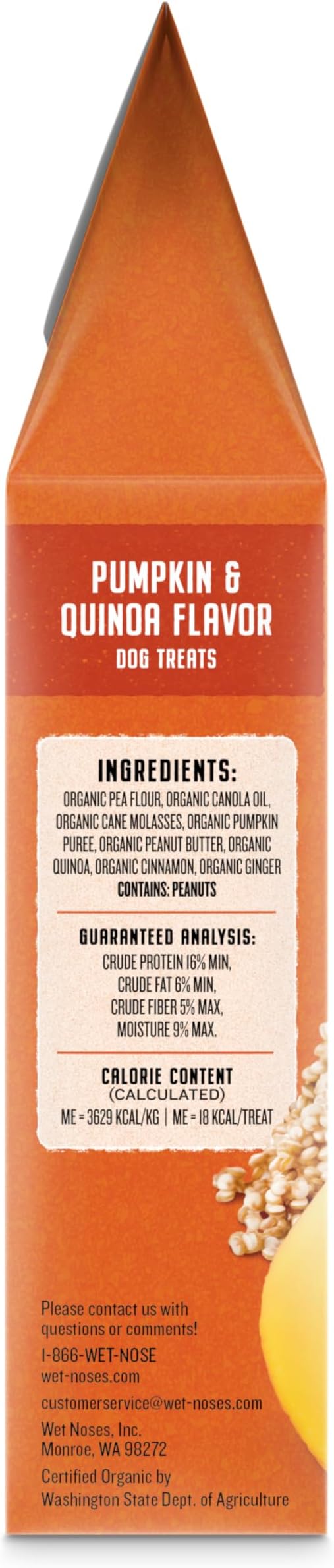 Organic Crunchy Dog Treats – for All Pet Sizes, Breeds – All-Natural Puppy Treat, Senior Dog Snack – 100% Human-Grade – Delicious Chews for Dogs - Grain-Free Pumpkin & Quinoa, 14 Oz (2 Pack)