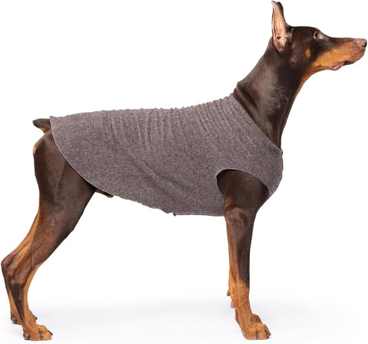 Stretch Fleece Dog Coat, Stretchy Pet Sweater, Machine Washable Pullover for Winter and Fall, Charcoal, 24