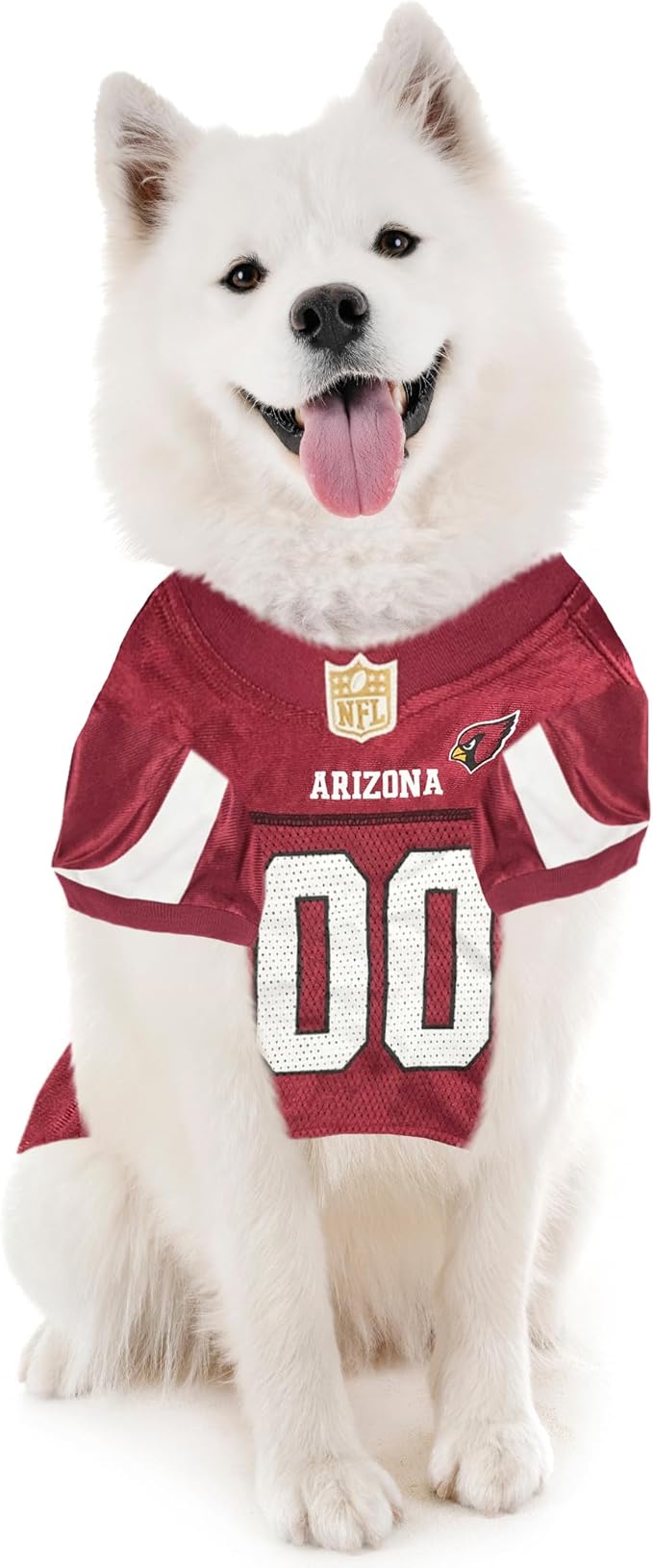 Pets First NFL Arizona Cardinals Dog Jersey, Medium. Best Football Jersey Costume for Dogs & Cats. Licensed Shirt
