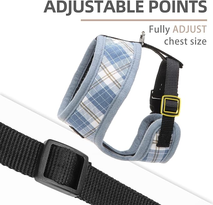 PUPTECK Soft Mesh Dog Harness and Leash Set Pet Puppy Cat Comfort Padded Vest No Pull Harnesses, Sky Blue, XS