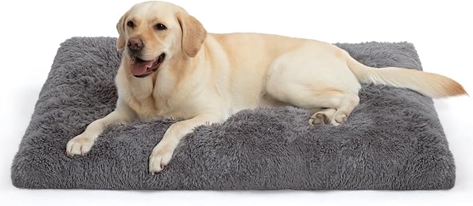 XL Dog Bed Crate Pad Mat for Cages Washable Bed for Extra Large Size Dog Soft Kennel Pad Anti-Slip Pet Bed,42" x 27",Dark Grey