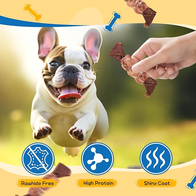 Dog Treats, Made with Real Chicken and Beef Meat, Healthy Dog Chew w/Glucosamine Chondroitin, High Protein, Rawhide Free