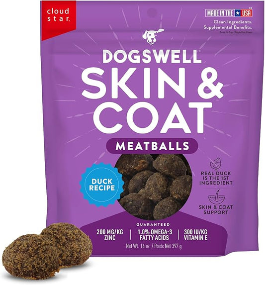 Dogswell Skin & Coat Duck Recipe Meatballs - 14 oz.