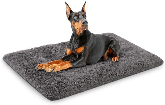 XXL Dog Bed Crate Pad Mat for Cages Washable Bed for Extra Large Size Dog Soft Kennel Pad Anti-Slip Pet Bed,48" x 29",Dark Grey