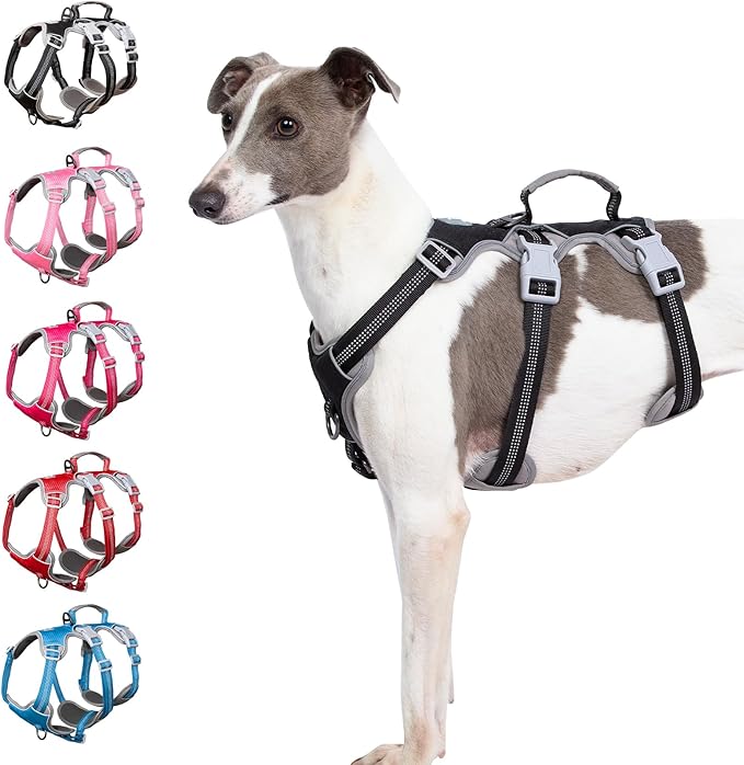 Escape Proof Harness, No Slip Dog Harness Escape Proof, Reflective Harness with Handle, Breathable, Durable, Adjustable Vest for Large Dogs Walking, Training, and Running Gear (Black, XL)