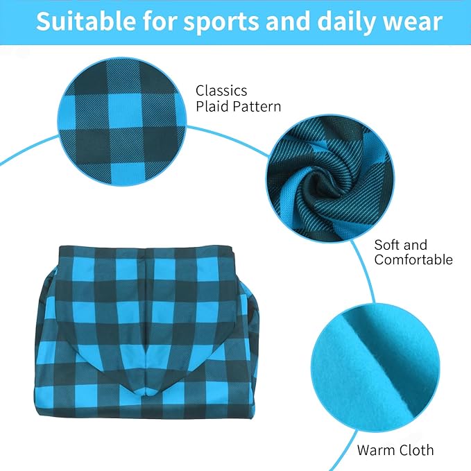 Plaid Dog Sweaters Hoodies Sweatshirts for Dogs Cats, Warm and Soft Cold Weater Coats for Christmas (Blue, X-Small)