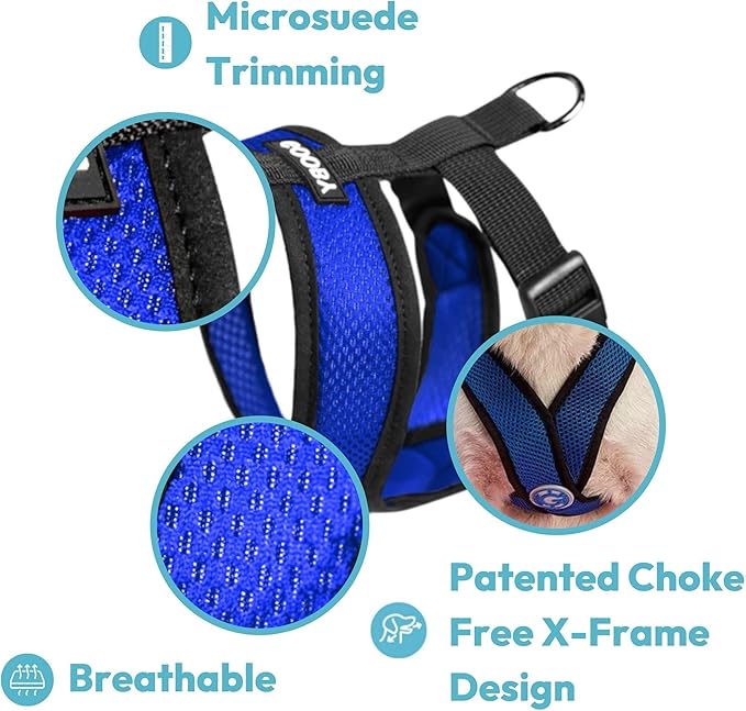 Gooby Choke Free Comfort X Soft Harness, Blue, Small